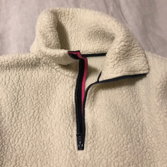 Jcrew half-zip Sherpa sweatshirt, cream, size small - Picture 3 of 6